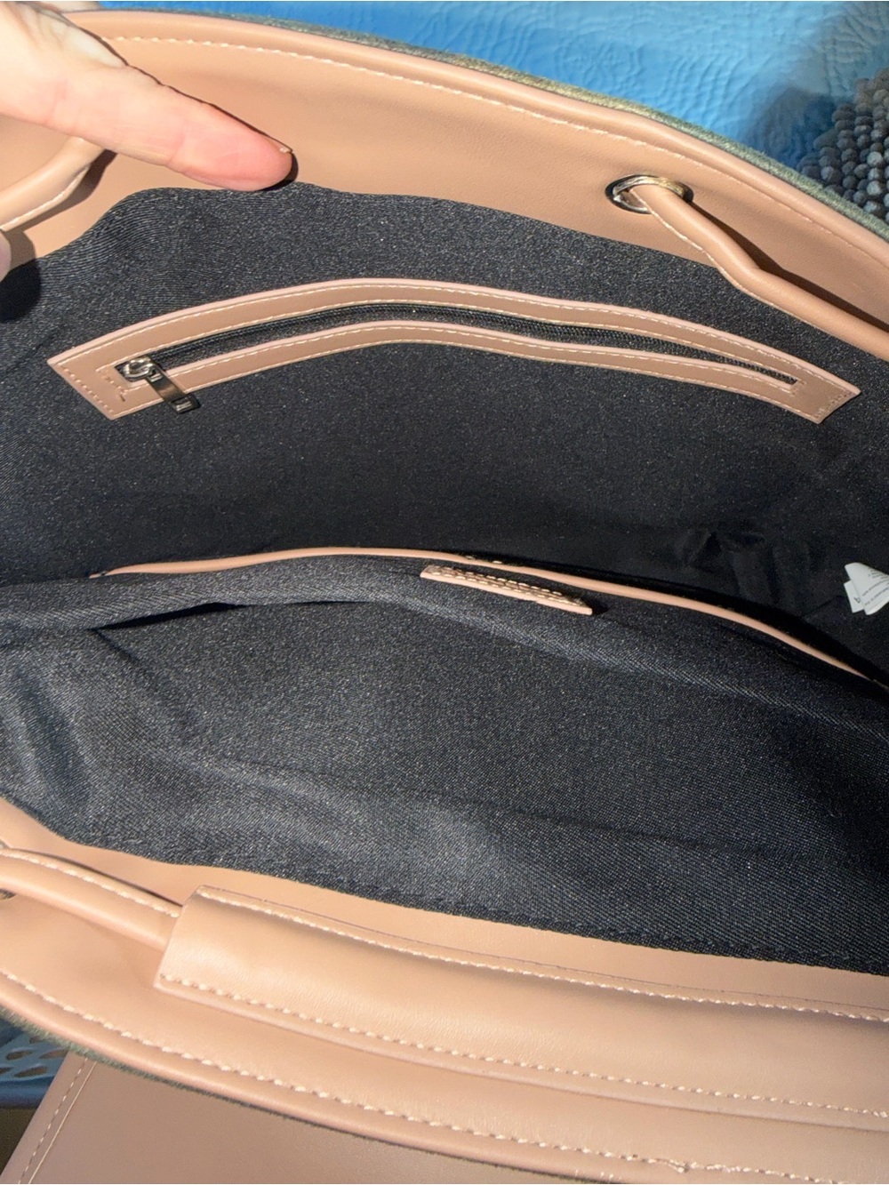 BearPaw Camo Backpack with Cream Sherpa Trim and Tan Accents - Picture 7 of 13